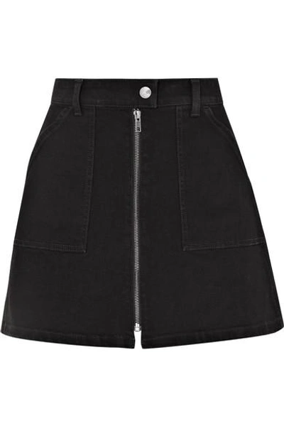 Madewell Zip Denim Utility Miniskirt In Black