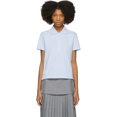 Thom Browne Signature Stripe Polo Shirt In 465 Pl Blue