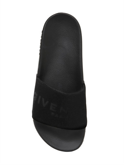 Givenchy Logo Velvet \u0026 Rubber Slide 