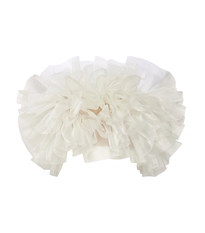 Lapointe Ruffle Poof Bustier Top In Cream
