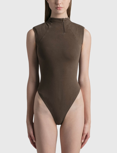 Entire Studios Brown Jersey Bodysuit