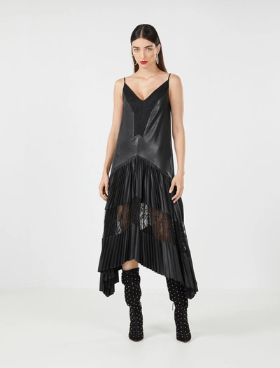 Bcbgmaxazria Ariana Faux Leather Dress In Black Beauty