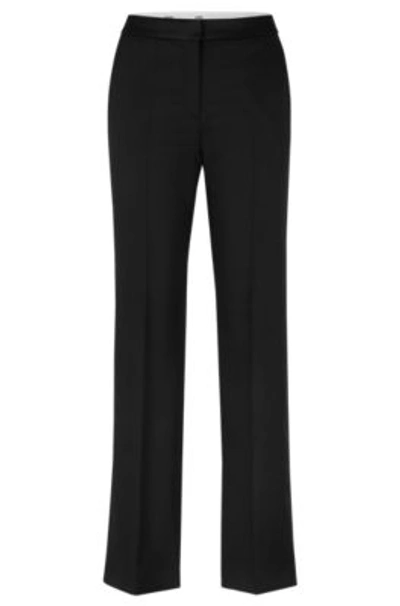 Hugo Boss Regular-fit Blazer In Crease-resistant Crepe In Black