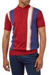 Ben Sherman Vertical Stripe Polo T-shirt In Red