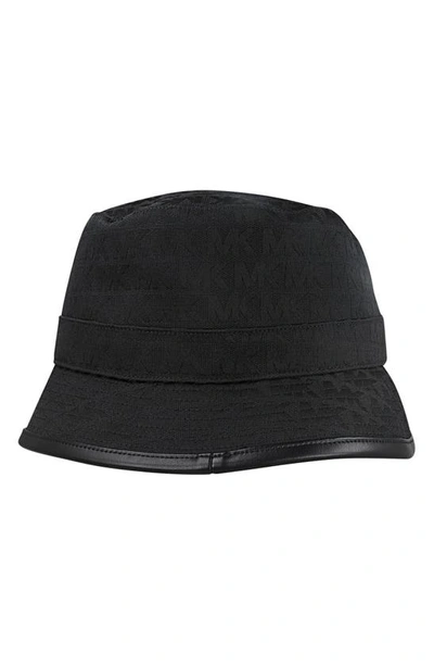 Michael Kors Jacquard Monogram Bucket Hat In Black
