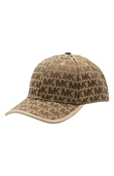 Michael Kors Jacquard Logo Baseball Cap In Beige