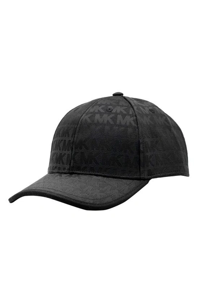 Michael Kors Jacquard Logo Baseball Cap In Black