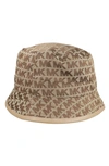 Michael Kors Jacquard Monogram Bucket Hat In Light Cream