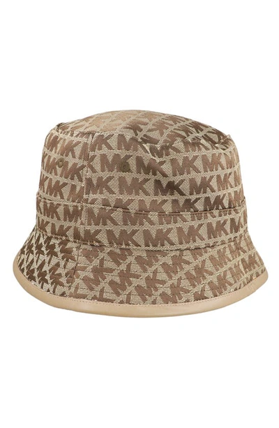 Michael Kors Jacquard Monogram Bucket Hat In Light Cream