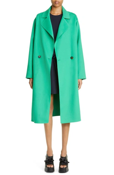 Stella Mccartney Double-breasted Wool Coat In Bright Green