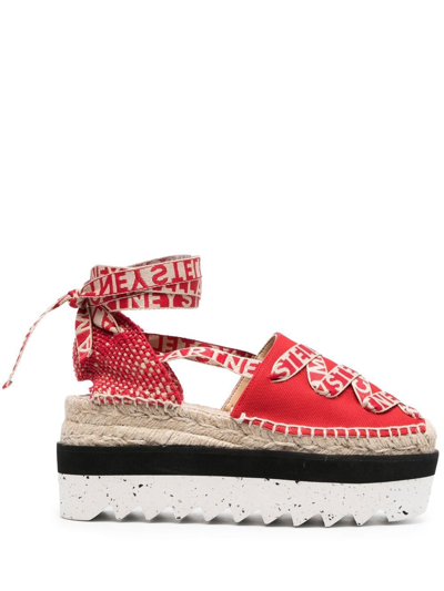 Stella Mccartney Gaia Platform Espadrilles In Red