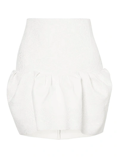 Chloé Jacquard Peplum Mini Skirt In Cream