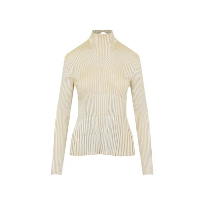 Bottega Veneta Silk And Viscose Knit Sweater In Camomile