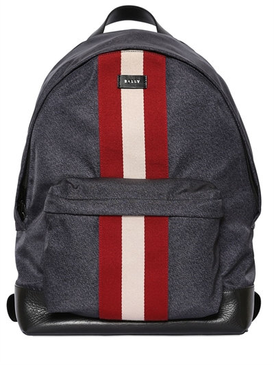 Bally Web Nylon Backpack, Blue/red | ModeSens