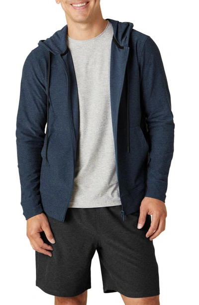Beyond Yoga Freefit Solid Regular Fit Full Zip Hoodie In Nocturnal Navy