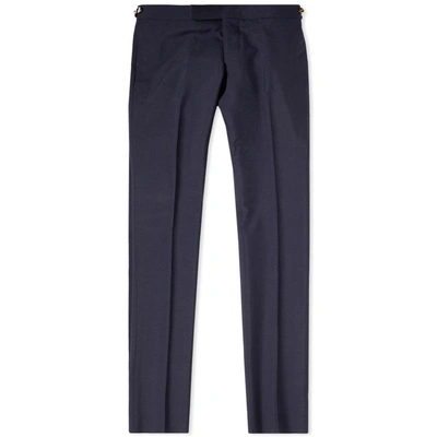 Thom Browne Selvedge Tape Low Rise Skinny Trouser In Blue