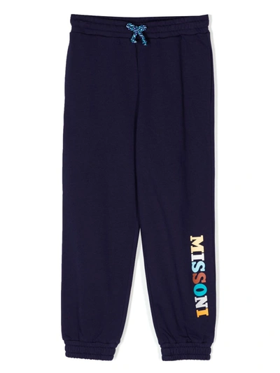 Missoni Kids' Navy Blue Organic Cotton Logo Joggers