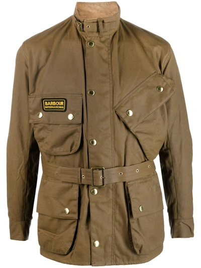 Barbour Belted Military Jacket In Beige