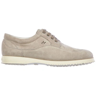 Hogan Women's Shoes Suede Trainers Sneakers Fondo Traditional In Grigio