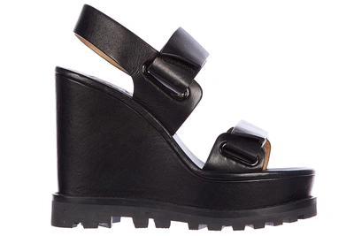 Marc By Marc Jacobs Women's Leather Shoes Wedges Sandals In Black