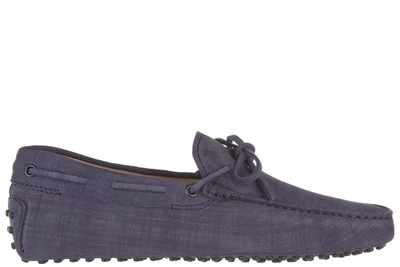 Tod's Men's Leather Loafers Moccasins  Laccetto New Gommini 122 In Purple