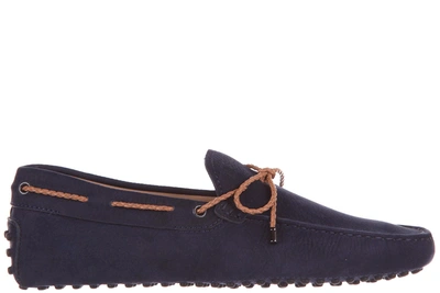 Tod's Men's Leather Loafers Moccasins  Gommino In Blue