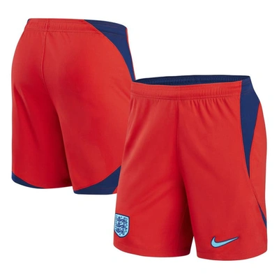 Nike Red England National Team Away Performance Stadium Shorts In Challenge Red/blue Void/blue Fury