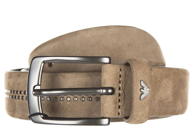 Armani Jeans Men's Genuine Leather Belt  Ardiglione In Grey