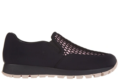 Prada Women's Slip On Sneakers In Black