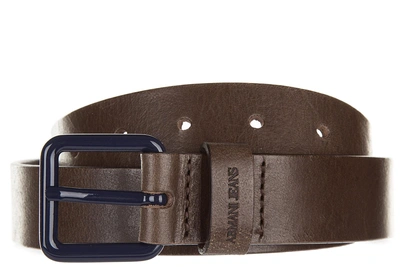 Armani Jeans Men's Genuine Leather Belt  Ardiglione In Brown