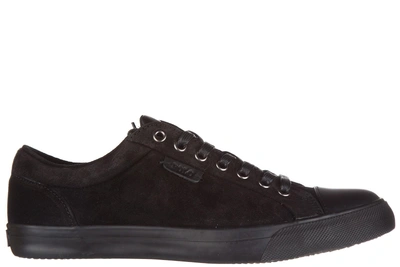 Polo Ralph Lauren Men's Shoes Suede Trainers Sneakers Geffrey In Black