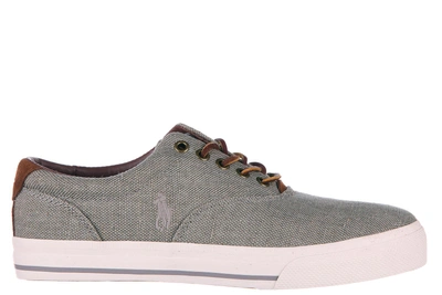 Polo Ralph Lauren Men's Shoes Cotton Trainers Sneakers Vaugh In Grey