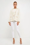 Endless Rose Chain Trim Cardigan In Cream
