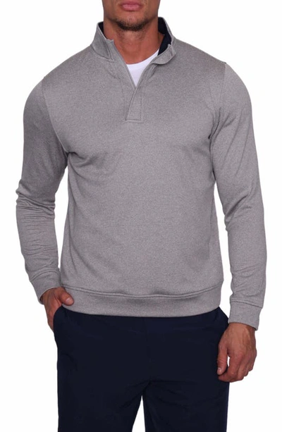 Tailorbyrd Performance Quarter Zip Sweater In Grey