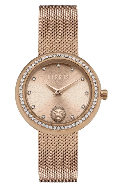 Versus Lea Women's 2 Hand Quartz Movement And Ion Plating Rose Gold-tone Bracelet Watch 35mm In Ip Rose Gold