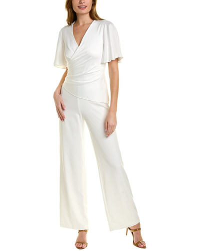 Adrianna Papell Wide Leg Jumpsuit In White