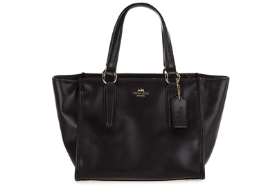 Coach Women's Leather Handbag Shopping Bag Purse Smth Lth Mini Crosby In Black