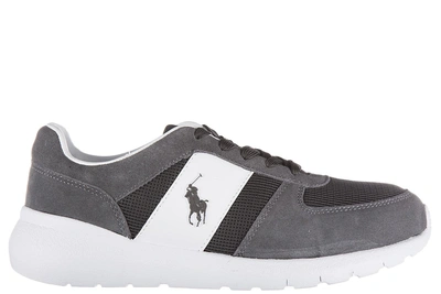 Polo Ralph Lauren Men's Shoes Suede Trainers Sneakers Cordell In Grey