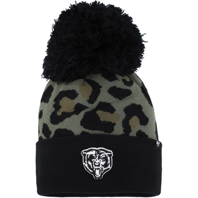 47 ' Green/black Chicago Bears Bagheera Cuffed Knit Hat With Pom