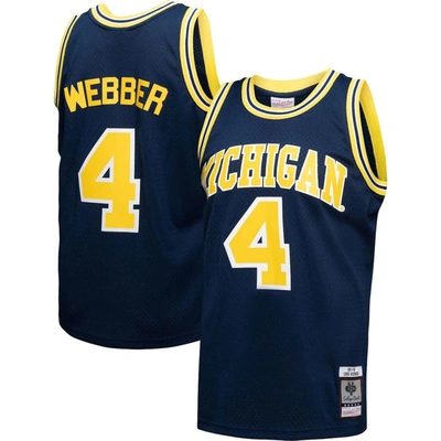 Mitchell & Ness Chris Webber Navy Michigan Wolverines 1991/92 College Vault Player Swingman Jersey