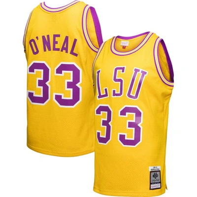 Mitchell & Ness Shaquille O'neal Gold Lsu Tigers 1990/91 College Vault Player Swingman Jersey