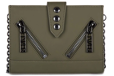 Kenzo Women's Clutch With Shoulder Strap Handbag Bag Purse  Wallet In Green