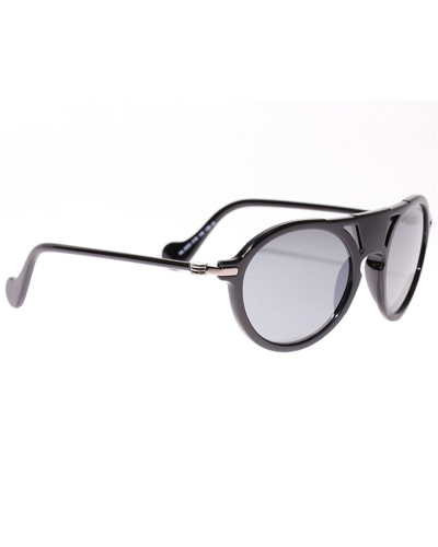 Moncler Grey Aviator Unisex Sunglasses Ml0053 01b 00 In Black / Grey