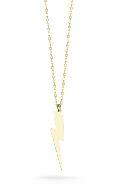 Ember Fine Jewelry 14k Yellow Gold Lightning Bolt Pendant Necklace In White