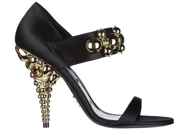 Prada Women's Open Toe Pumps Court Shoes Heel In Black