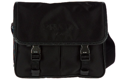 Prada Men's Nylon Cross-body Messenger Shoulder Bag In Black