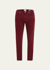 Frame L'homme Slim Fit Five-pocket Twill Pants In Dark Burgundy