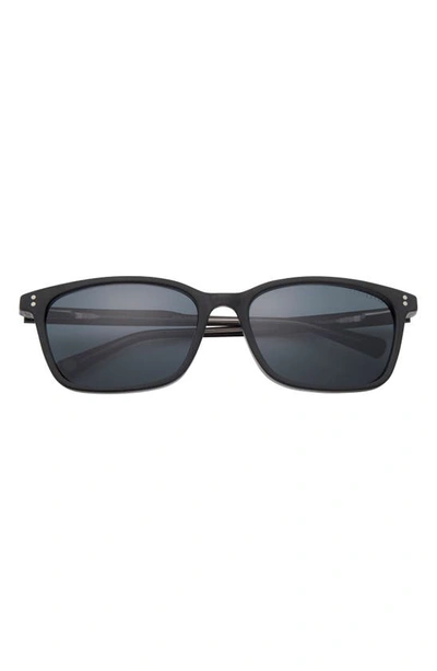 Ted Baker 58mm Polarized Rectangular Sunglasses In Black