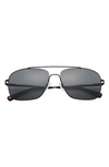 Ted Baker 57mm Polarized Navigator Sunglasses In Black