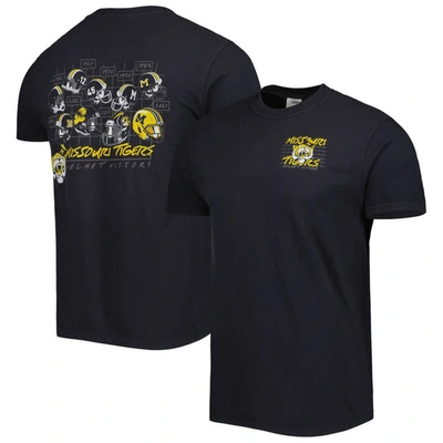 Image One Black Missouri Tigers Vault Helmet History Comfort T-shirt
